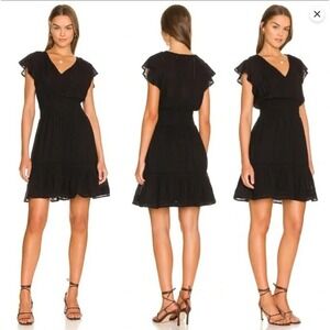 Rails Tara Black Lace Detail Midi Dress Size Small